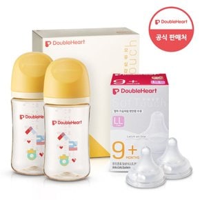 모유실감 3세대 PPSU 젖병 트윈팩 240ml 한글사랑해 +3세대 젖꼭지2입x2개 (LL)