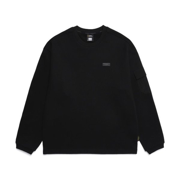 [여주점] N251USW220 카프 기능성 소매 포켓 세미오버핏 맨투맨 CARBON BLACK