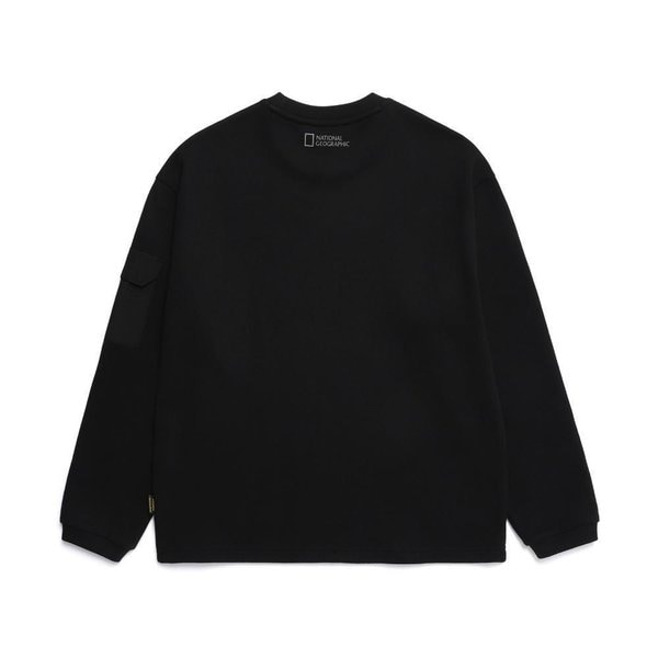 [여주점] N251USW220 카프 기능성 소매 포켓 세미오버핏 맨투맨 CARBON BLACK