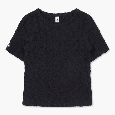 르꼬끄 (60% OFF) 여성 크링클 크롭 반팔티 (QP222ORS61_BLK)