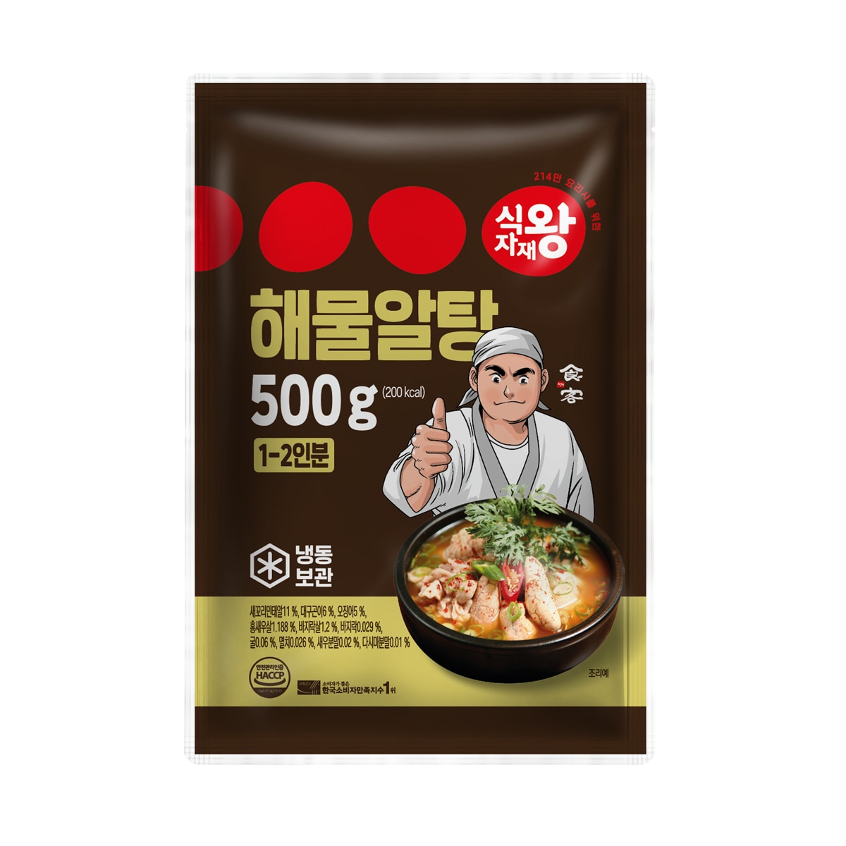 식자재왕 냉동탕 해물알탕 500g