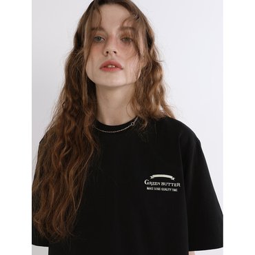 그린버터 Needlework Logo Tee (Black)