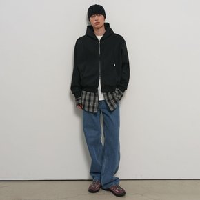 UNISEX 셔츠 레이어드 후드집업 [BLACK] / GF1UJP004-MAN