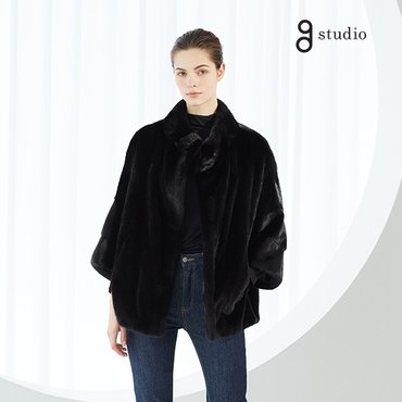 지스튜디오 23FW 휘메일밍크 풀스킨 하이넥 케이프