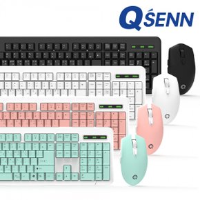 QSENN MK210 무선 키/마 세트 (민트, 키스킨 포함)