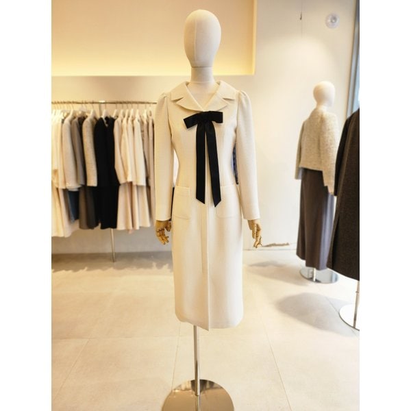 [여주점] [JJ 지고트] 여성 리본 오픈 칼라 H라인 원피스 GS2A0OP111