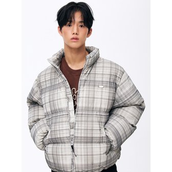 미스터차일드 스마일 패딩 체크 그레이