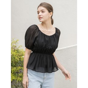 Off Shoulder Band Blouse Black