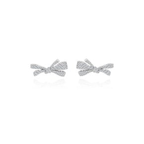 Double bow pave earring