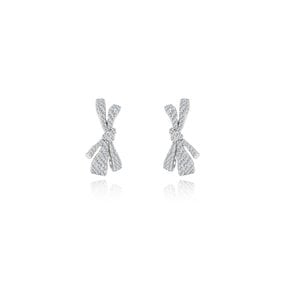 Double bow pave earring