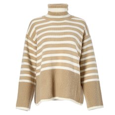 박시 터틀넥 울 니트 Beige stripe / ZBN2KN16518