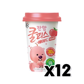 잔망루피 쿨피스에이드 복숭아 컵음료 300ml x 12개