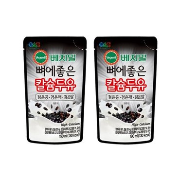 베지밀 뼈에좋은칼슘검은콩깨쌀두유(파) 190mlx40봉