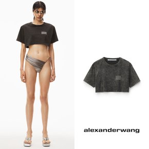 alexanderwang 알렉산더왕 애시드 워싱 저지 크롭 반팔 티셔츠