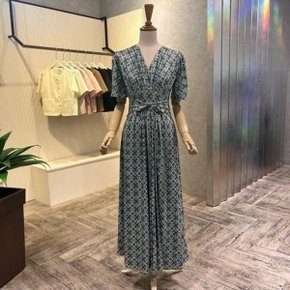 AOZ3HO361 스트랩 플라워 셔링 롱 원피스