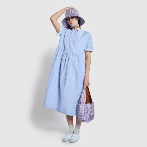 JAJU 25 S/S  JAJU  여 레이온 코튼 시어서커 루즈핏 파자마 원피스   J205203002