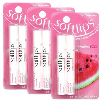  Softlips 소프트립스 워터멜론 립밤 SPF20 6개 Lip Protectant Watermelon