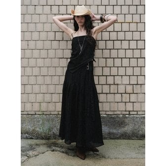 쿠메 Crinkled Tencel Wrap Skirt, Black