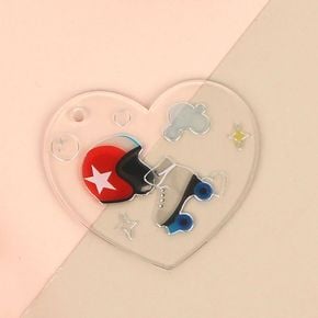 DIY 투명 아크릴판 키링 하트