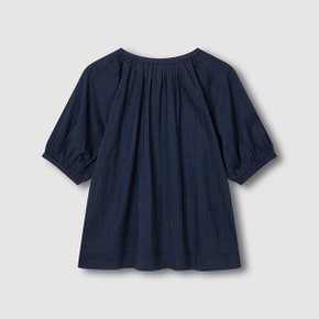 여 도비 벌룬 반팔 파자마 셔츠 J206201066056