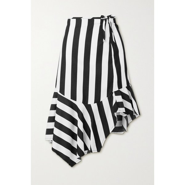 어시메트릭 스트라이프 코튼 보일 플레어 스커트 1647597277218399