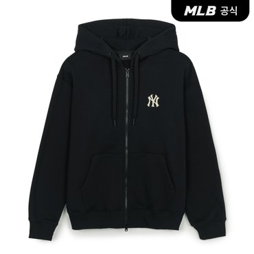 MLB [코리아공식] 바시티 등판 레터링 기모 후드집업 NY (Black)