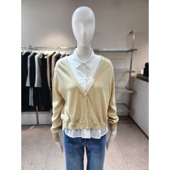 NICE CLAUP [여주점] [나이스클랍]  니트배색 셔츠 블라우스 A261PWB204