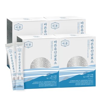 건강한약속 바른 바른 유산균 효소 곡물 발효 3g x 30포, 4박스