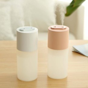 트윈분사 텀블러 가습기 휴대용 차량용 무드램프 핑크