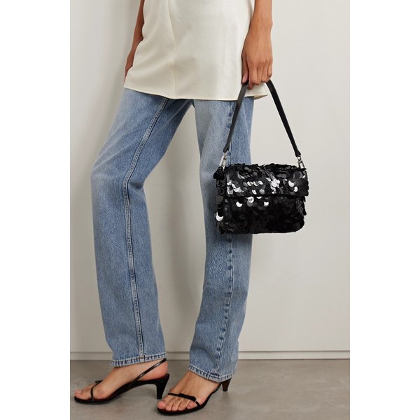 스타우드 티미 가죽 트리밍 시퀸 새틴 숄더백 46376663162926369