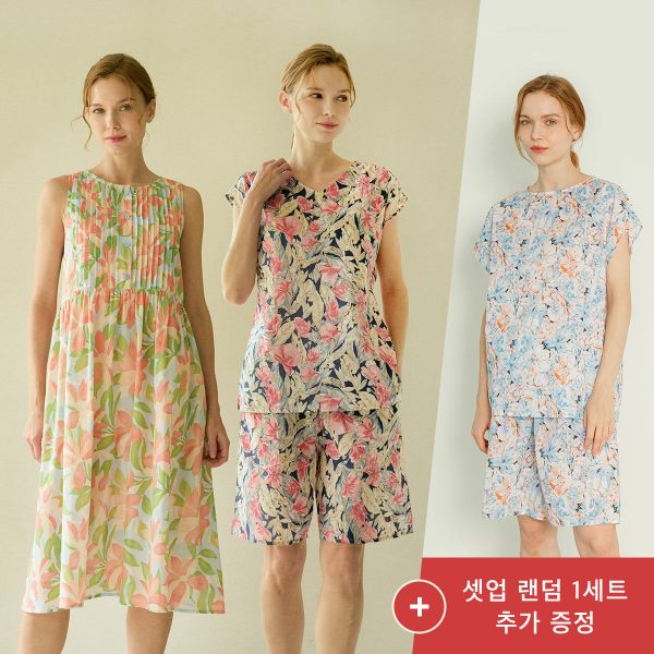 (론칭가69,900원!)24SS 라페어 60수 아사 면 라운지웨어 세트