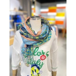 베네통 [여주점] 컬러 체크 린넨 머플러 (BCMFA3511)