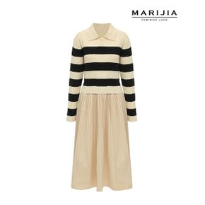 로맨틱 카라 스트라이프 원피스 MOPA32010_P376468183