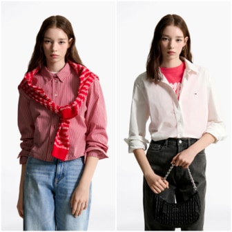 타미진스 여성 크롭 포플린 셔츠 T32F0WSH10TWT1 TOMMY JEANS