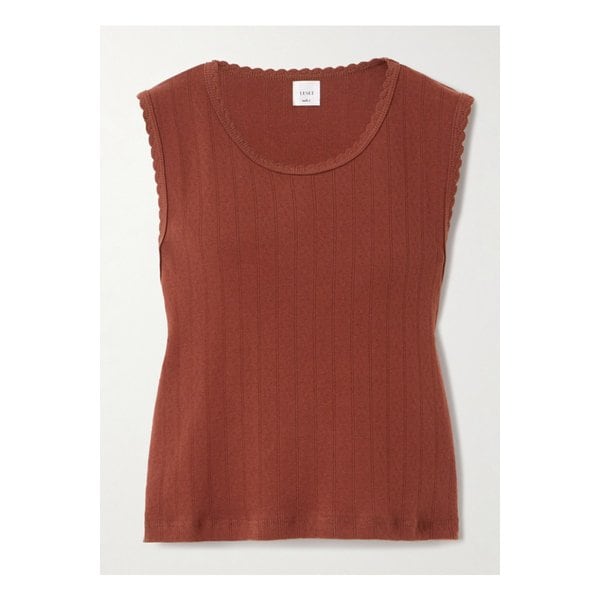 리셋 스칼럽 포인텔 니트 코튼 탱크 탑 46376663162928869