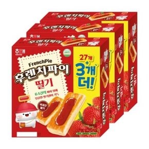 해태제과 스낵 후렌치파이 딸기 27+3 x 3개