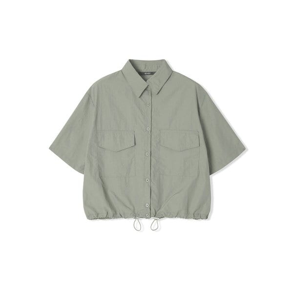 여성 우븐 셋업 투포켓 반팔 셔츠 (KHAKI) (HB5SS52)