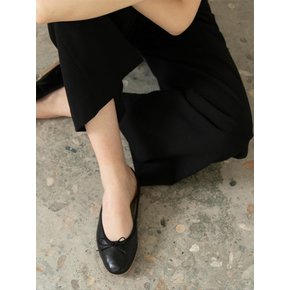 Porselli Leather Flat shoes_BLACK