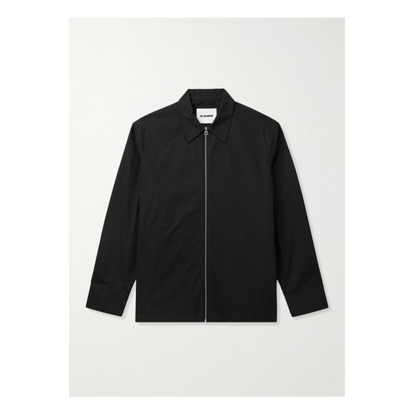 코튼 트윌 집업 오버셔츠 블랙 1647597347488066