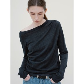 TIF DRAPED ASYMMETRIC KNIT TOP_3COLORS