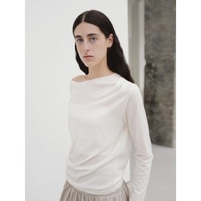 TIF DRAPED ASYMMETRIC KNIT TOP_3COLORS