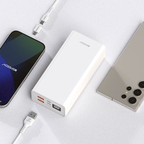 슬림 핏 PD 20W 고속 보조배터리 30000mAh(CP 0.2M 20W 원형 케이블+8P 젠더 포함)