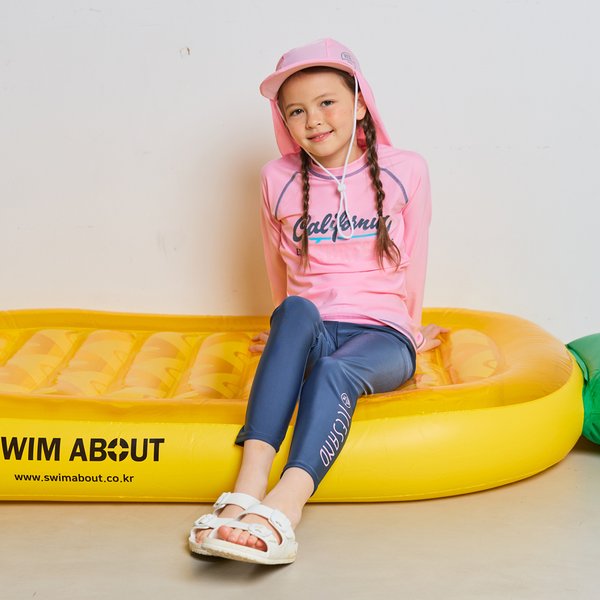 [파주점] 주니어 아동 여아 래쉬가드+플랩캡 수영복 세트  BR-30103