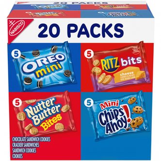  [해외직구] 나비스코  나비스코  클래식  믹스  버라이어티  팩  OREO  CHIPS  AHOY  너터버터  Bites  리츠  Bits  20  스낵  팩