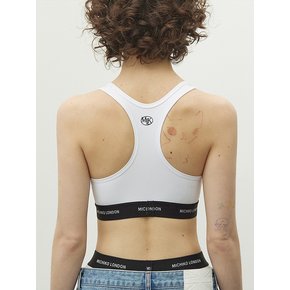 BASIC LOGO RACERBACK BRA TOP WHITE