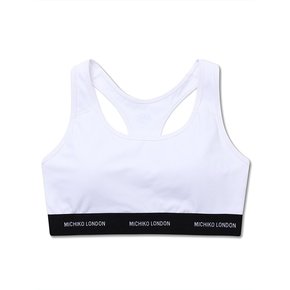 BASIC LOGO RACERBACK BRA TOP WHITE