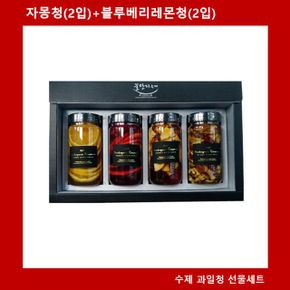 탕비실 수제청 선물세트 손님대접 자몽청(2입)+블루베리레몬청(2입)