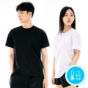 남녀공용 여름 스탠다드 무지 U넥 반팔티셔츠/쿨티셔츠 S24T-211