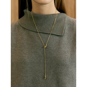 [진주귀걸이 2종 증정] Twist point Y-long necklace