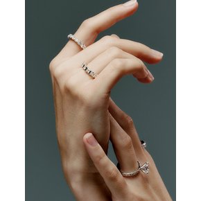 레인드랍 프린세스 바 셋 이터니티 반지 [S925]